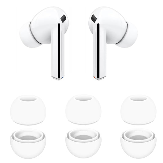 Końcówki Techsuit ET3 do Samsung Galaxy Buds3 Pro, Rozmiar S / M / L, Białe
