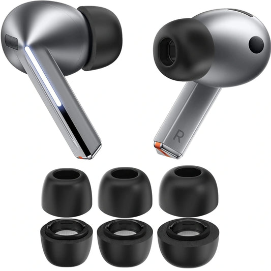 Zatyczki Techsuit ET3 do Samsung Galaxy Buds3 Pro, Rozmiar S / M / L, Czarne