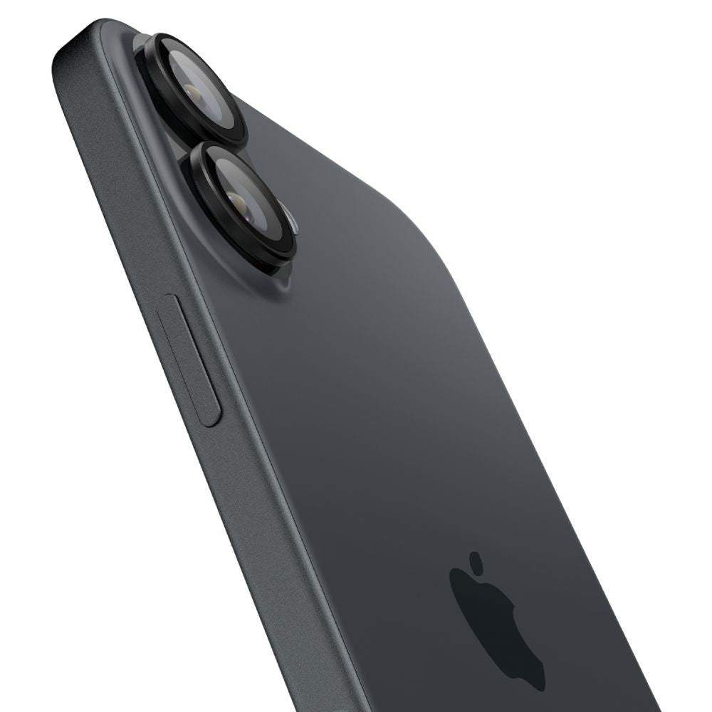 Spigen EZ FIT Folia ochronna na tylny aparat dla Apple iPhone 16 Plus / 16, szkło ochronne, zestaw 2 sztuk, czarny AGL07921 AGL07921