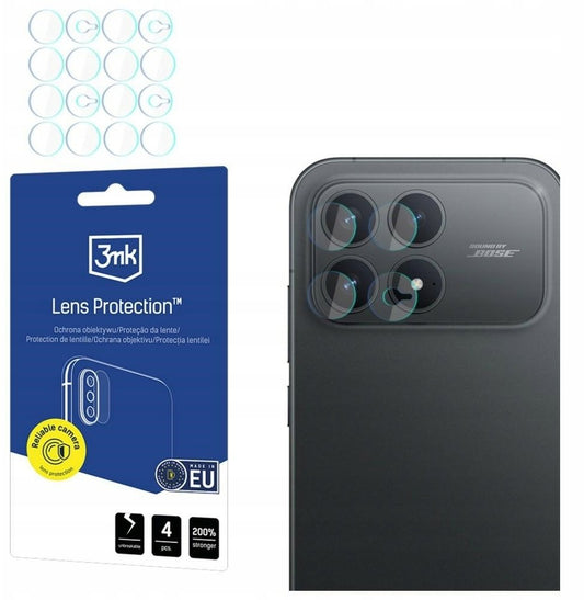 Folia ochronna na tylną kamerę 3MK Lens do Xiaomi Poco F8 Pro, elastyczne szkło, zestaw 4 sztuki, przezroczysta