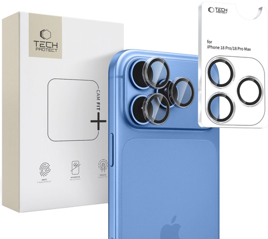 Folia ochronna na tylną kamerę Tech-Protect CamRing Fit+ do Apple iPhone 18 Pro / 18 Pro Max, szkło hartowane, przezroczysta