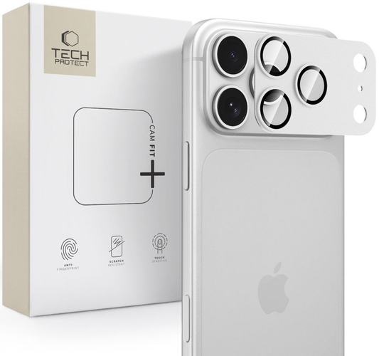 Folia ochronna na tylną kamerę Tech-Protect CamFull Fit+ do Apple iPhone 18 Pro, szkło hartowane, srebrne