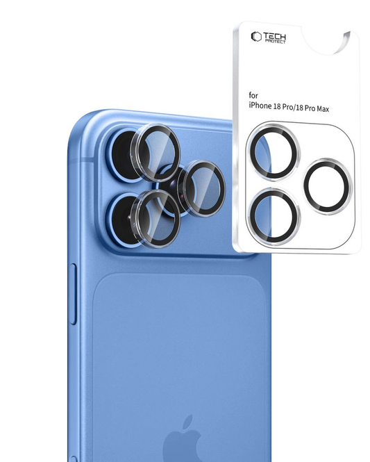 Folia ochronna na tylną kamerę Tech-Protect CamRing Fit+ do Apple iPhone 18 Pro / 18 Pro Max, szkło hartowane, przezroczysta