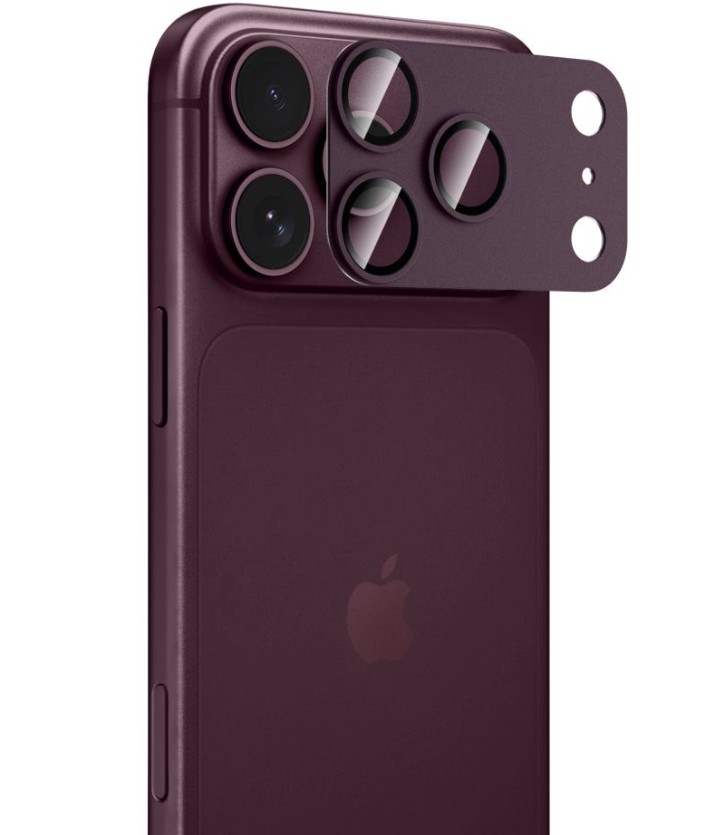 Folia ochronna na tylną kamerę Tech-Protect CamFull Fit+ do Apple iPhone 18 Pro, szkło hartowane, wiśniowy