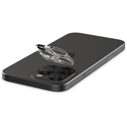 Spigen Optik Folia ochronna na tylny aparat dla Apple iPhone 15 Pro Max / 15 Pro, ochrona szkła, pełne klejenie, zestaw 2 sztuk, przezroczysty