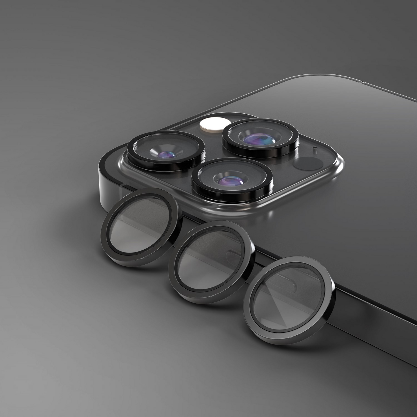 Folia ochronna na tylną kamerę Etteri do Apple iPhone 16 Pro Max / 16 Pro, szkło hartowane, czarna