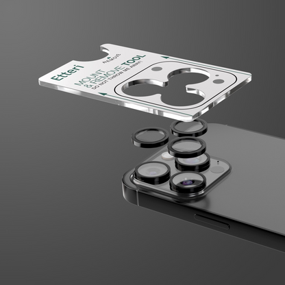 Folia ochronna na tylną kamerę Etteri do Apple iPhone 16 Pro Max / 16 Pro, szkło hartowane, czarna