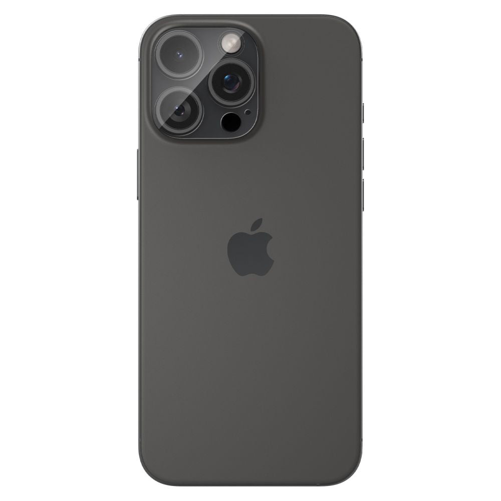 Spigen Optik Folia ochronna na tylny aparat dla Apple iPhone 15 Pro Max / 15 Pro, ochrona szkła, pełne klejenie, zestaw 2 sztuk, przezroczysty