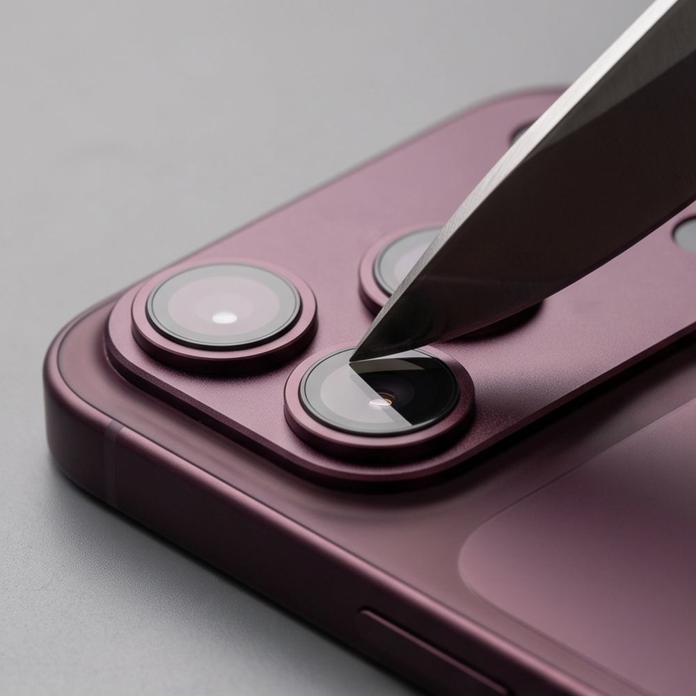 Folia ochronna na tylną kamerę Tech-Protect CamFull Fit+ do Apple iPhone 18 Pro Max, szkło hartowane, wiśniowy