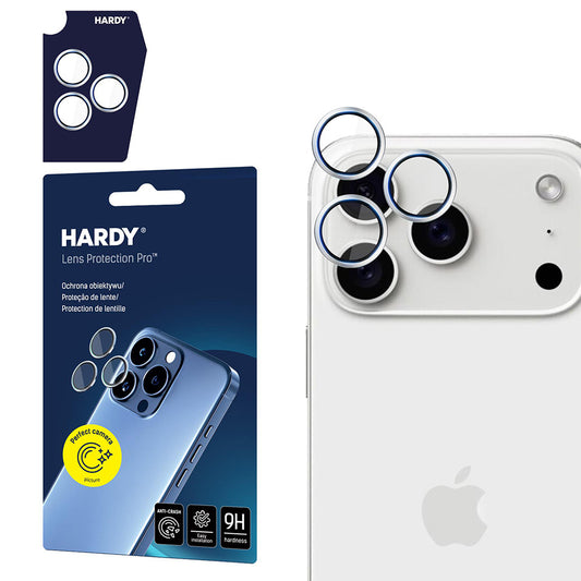 Folia ochronna na tylną kamerę 3MK Hardy Protection Pro dla Apple iPhone 17 Pro Max / 17 Pro, Hartowane szkło, Srebrna