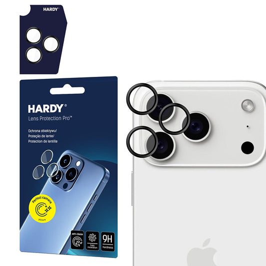 Folia ochronna na tylną kamerę 3MK Hardy Protection Pro dla Apple iPhone 17 Pro Max / 17 Pro, Hartowane szkło, Czarna
