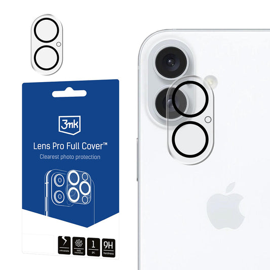 Folia ochronna na tylną kamerę 3MK Pro Full Cover dla Apple iPhone 17, Hartowane szkło, Czarna