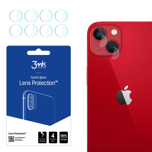 Folia ochronna na tylną kamerę 3MK Protection do Apple iPhone 13, elastyczne szkło, zestaw 4 sztuki, przezroczysta