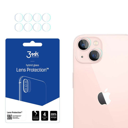 Folia ochronna na tylną kamerę 3MK Protection do Apple iPhone 14, elastyczne szkło, zestaw 4 sztuki, przezroczysta