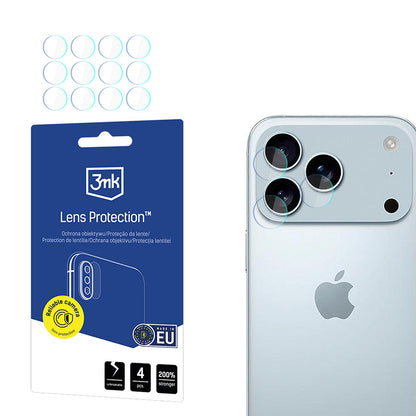 Rear Camera Protection Film 3MK Protection for Apple iPhone 17 Pro Max, Tempered Glass, Set of 4 pieces, Transparent