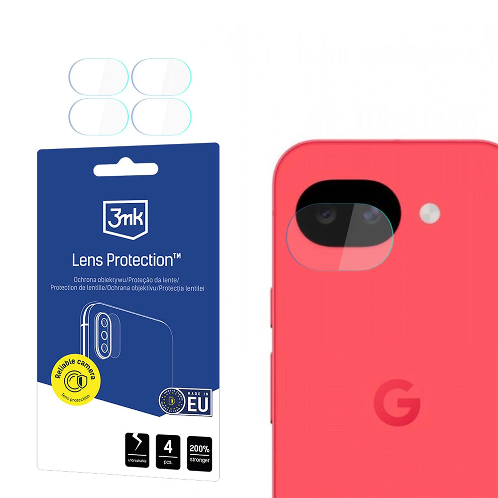 Folia ochronna na tylną kamerę 3MK Protection dla Google Pixel 10a, Szkło Elastyczne, Zestaw 4 sztuki, Przezroczysta