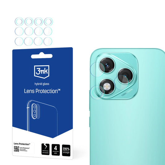 Folia ochronna na tylną kamerę 3MK Protection do Honor 400 Lite, elastyczne szkło, zestaw 4 sztuki, przezroczysta