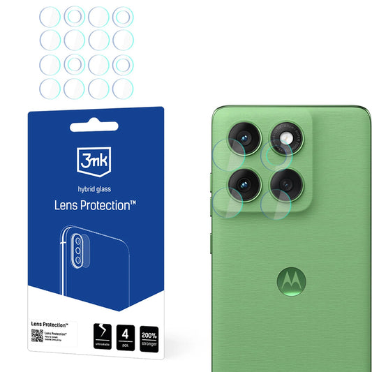 Folia ochronna na tylną kamerę 3MK Protection do Motorola Edge 60, elastyczne szkło, zestaw 4 sztuki, przezroczysta