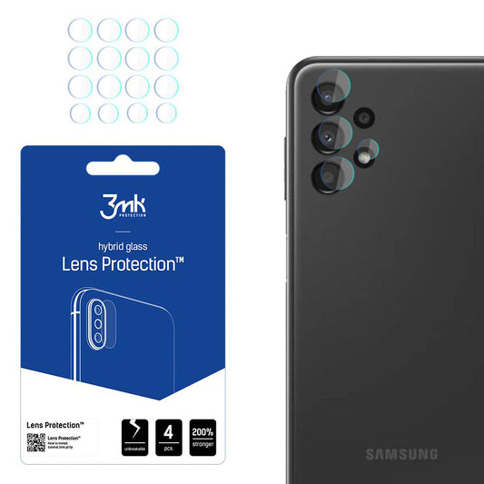 Folia ochronna na tylną kamerę 3MK Protection do Samsung Galaxy A13 A135, elastyczne szkło, zestaw 4 sztuki, przezroczysta