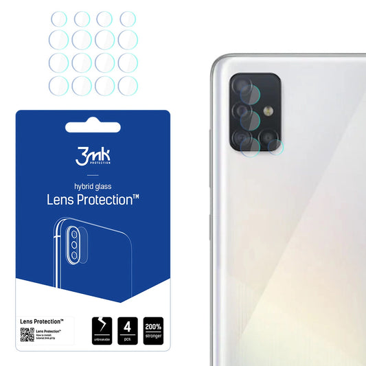 Folia ochronna na tylną kamerę 3MK Protection do Samsung Galaxy A52s 5G A528 / A52 5G A526, elastyczne szkło, zestaw 4 sztuki, przezroczysta