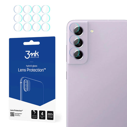 3MK Protection Rear Camera Protective Film for Samsung Galaxy S21 FE 5G G990, Flexible Glass, Set of 4 Pieces, Transparent