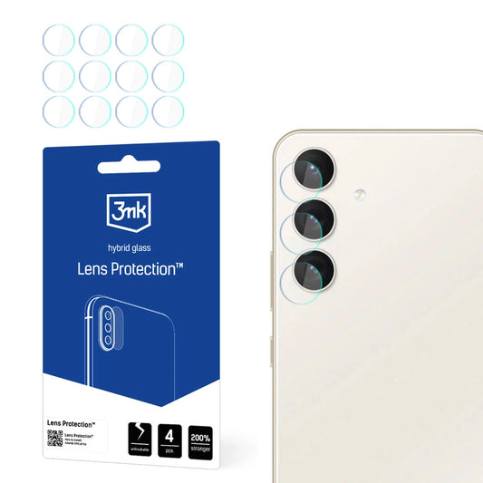 Folia ochronna na tylną kamerę 3MK Protection do Samsung Galaxy S24 S921, elastyczne szkło, zestaw 4 sztuki, przezroczysta