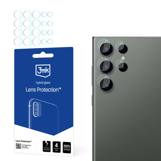 Folia ochronna na tylną kamerę 3MK Protection do Samsung Galaxy S24 Ultra S928, elastyczne szkło, zestaw 4 sztuki, przezroczysta