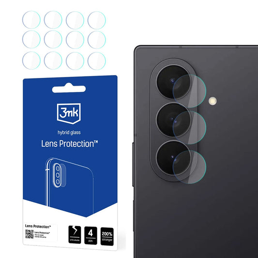 Folia ochronna na tylną kamerę 3MK Protection do Samsung Galaxy Z Fold7 F966, elastyczne szkło, zestaw 4 sztuki, przezroczysta