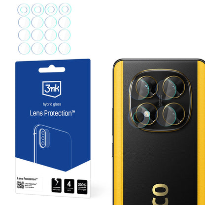 Folia ochronna na tylną kamerę 3MK Protection do Xiaomi Poco X7, elastyczne szkło, zestaw 4 sztuki, przezroczysta
