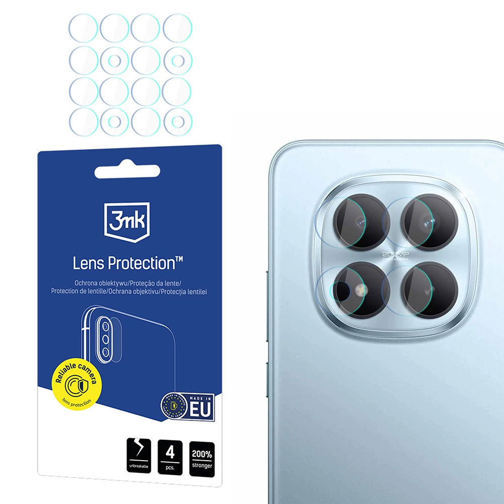 Folia ochronna do tylnego aparatu 3MK Protection dla Xiaomi Redmi Note 15 Pro 5G, Szkło Elastyczne, Zestaw 4 sztuki, Przezroczysta