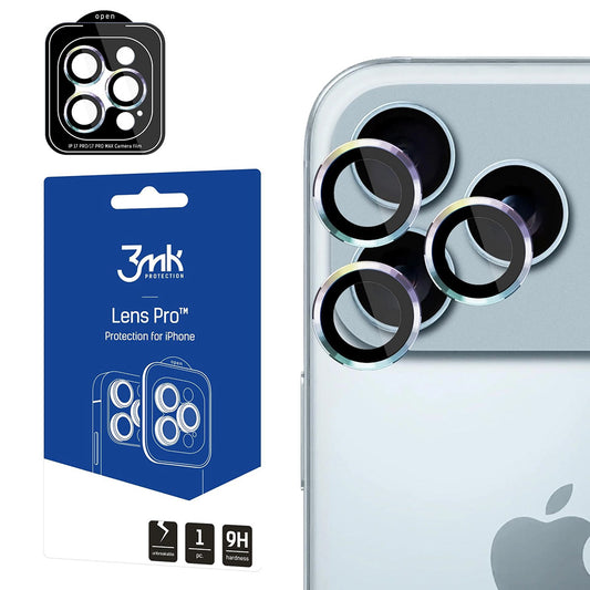 Folia ochronna na tylną kamerę 3MK Protection Pro dla Apple iPhone 17 Pro Max / 17 Pro, Hartowane szkło, Wielokolorowa