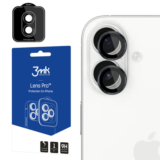 Folia ochronna na tylną kamerę 3MK Protection Pro dla Apple iPhone 17, Hartowane szkło, Czarna
