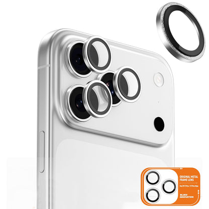 Folia ochronna na tylną kamerę Blueo Glitter Diamond Metal Frame dla Apple iPhone 17 Pro Max / 17 Pro, Hartowane szkło, Srebrna