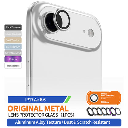 Folia ochronna na tylną kamerę Blueo Metal Frame dla Apple iPhone 17 Air, Hartowane szkło, Złota