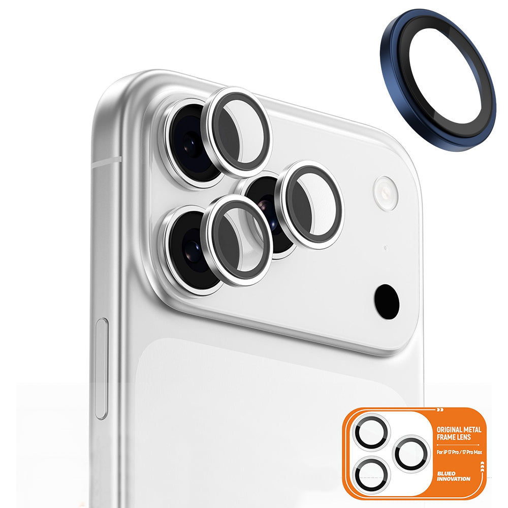 Folia ochronna na tylną kamerę Blueo Metal Frame dla Apple iPhone 17 Pro Max / 17 Pro, Hartowane szkło, Niebieska