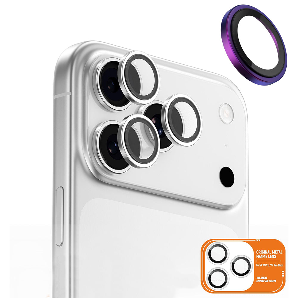 Folia ochronna na tylną kamerę Blueo Metal Frame dla Apple iPhone 17 Pro Max / 17 Pro, Hartowane szkło, Wielokolorowa
