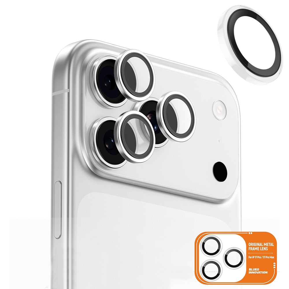 Folia ochronna na tylną kamerę Blueo Metal Frame dla Apple iPhone 17 Pro Max / 17 Pro, Hartowane szkło, Przezroczysta