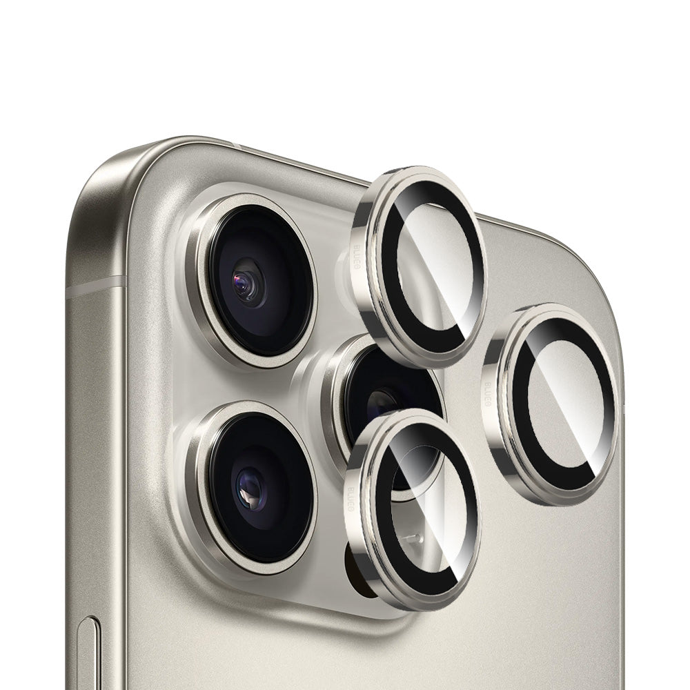 Folia ochronna na tylną kamerę Blueo Sapphire Crystal do Apple iPhone 16 Pro Max / 16 Pro, szkło hartowane, szary metaliczny