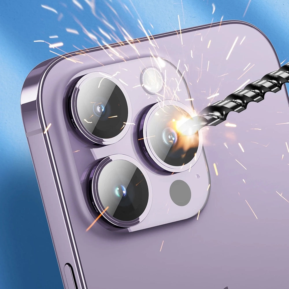 Folia ochronna na tylną kamerę Blueo Sapphire Crystal do Apple iPhone 16 Pro Max / 16 Pro, szkło hartowane, szary metaliczny