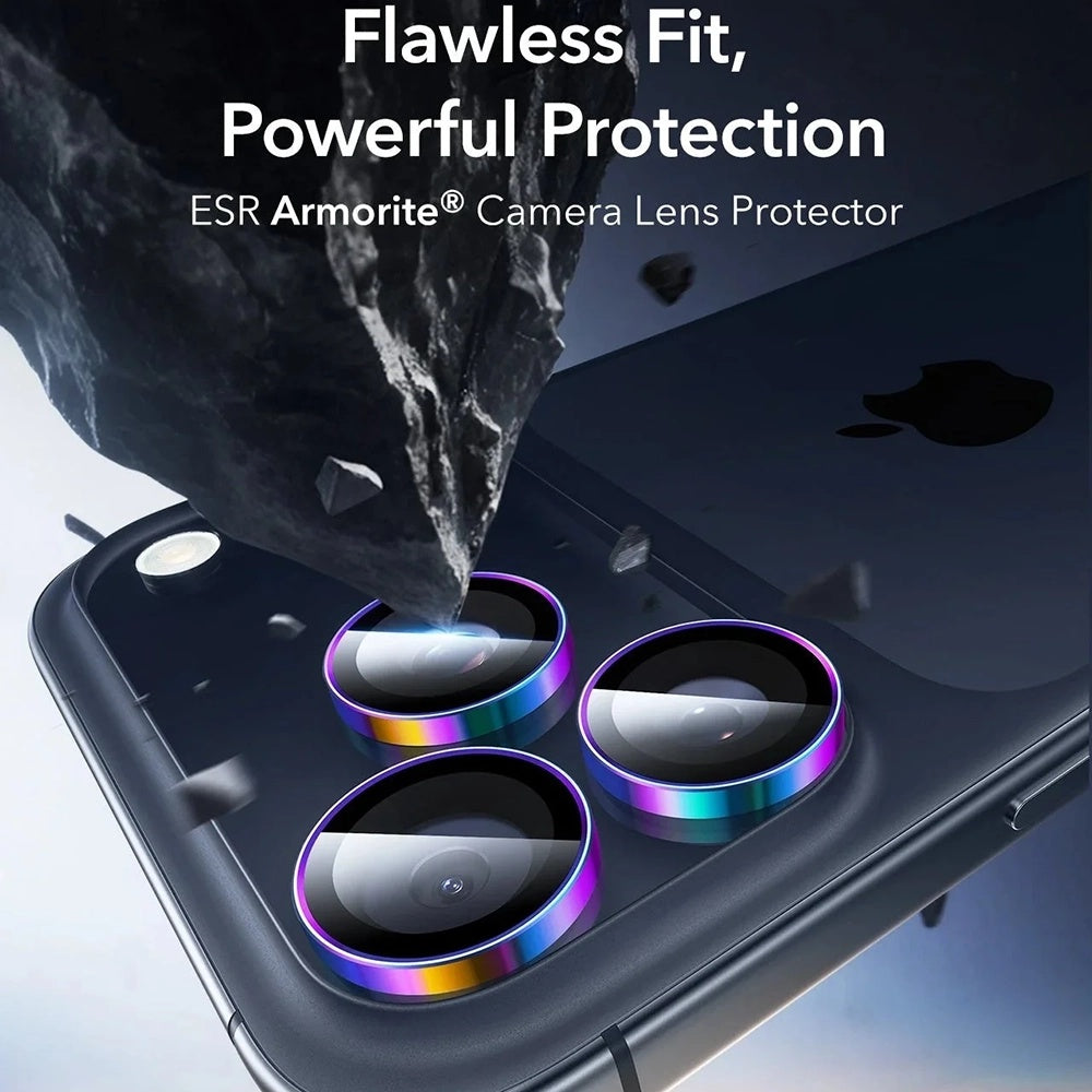 Folia ochronna na tylny aparat ESR Armorite dla Apple iPhone 17 Pro Max / 17 Pro / 16 Pro Max / 16 Pro, Hartowane szkło, Wielokolorowa