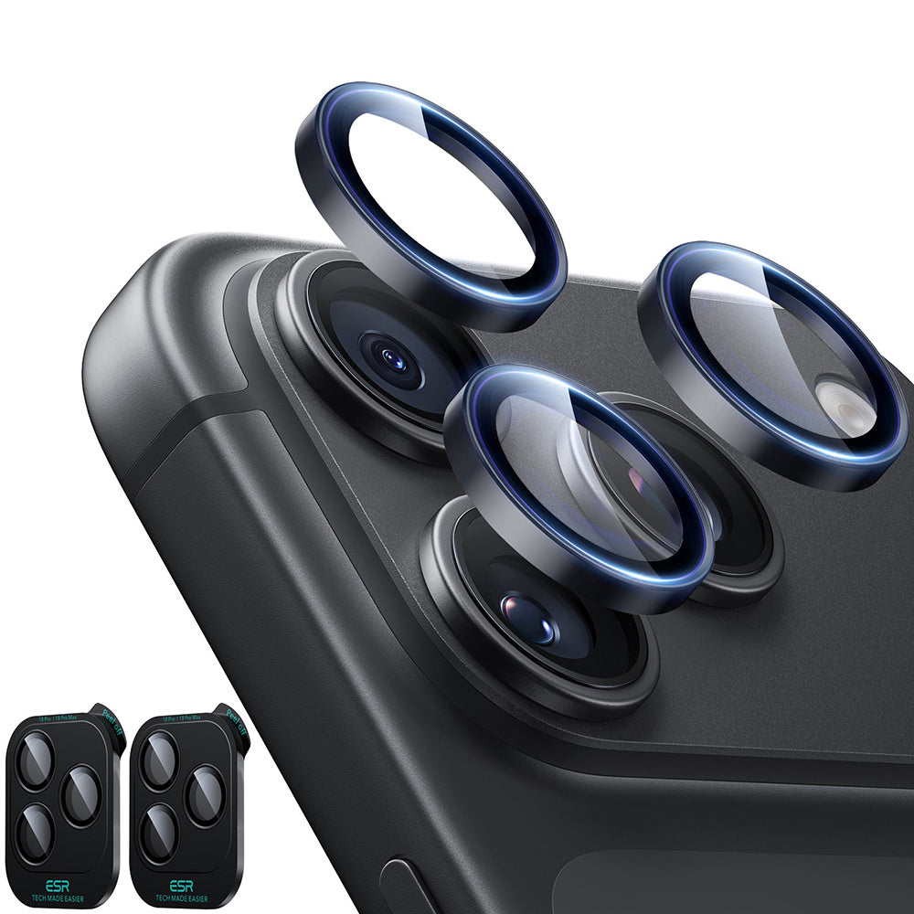 Folia ochronna na tylną kamerę ESR Armorite do Apple iPhone 18 Pro / 18 Pro max, szkło hartowane, zestaw 2 sztuki, czarna