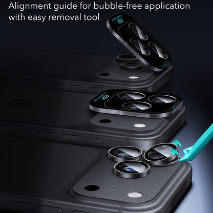 Folia ochronna na tylną kamerę ESR Armorite do Apple iPhone 18 Pro / 18 Pro max, szkło hartowane, zestaw 2 sztuki, czarna