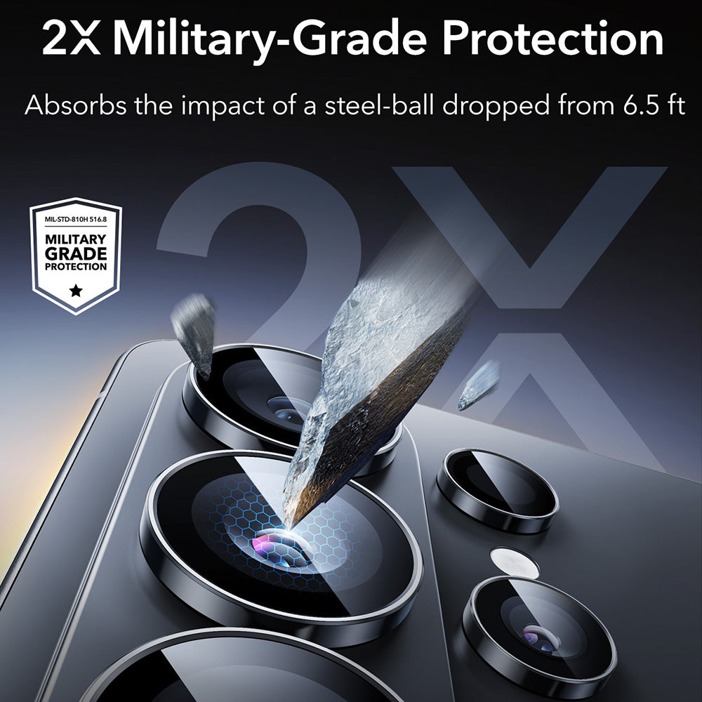 Folia ochronna ESR Armorite na tylną kamerę dla Samsung Galaxy S26 Ultra S948, Hartowane szkło, Czarna