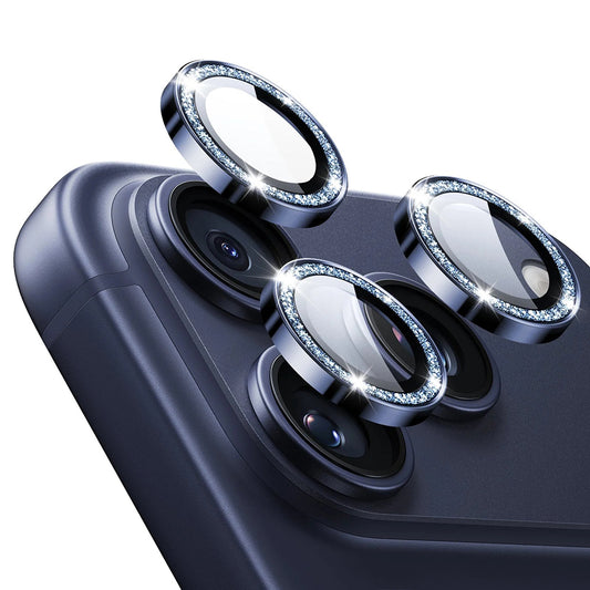 Folia ochronna na tylną kamerę ESR Glitter Diamond Armorite dla Apple iPhone 17 Pro Max / 17 Pro, Hartowane szkło, Pełne klejenie, Niebieska