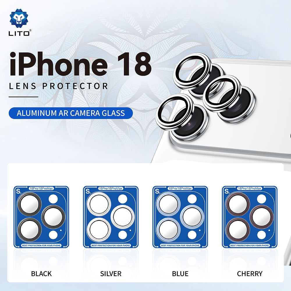 Folia ochronna na tylną kamerę Lito S+ do Apple iPhone 18 Pro / 18 Pro Max, szkło hartowane, srebrne
