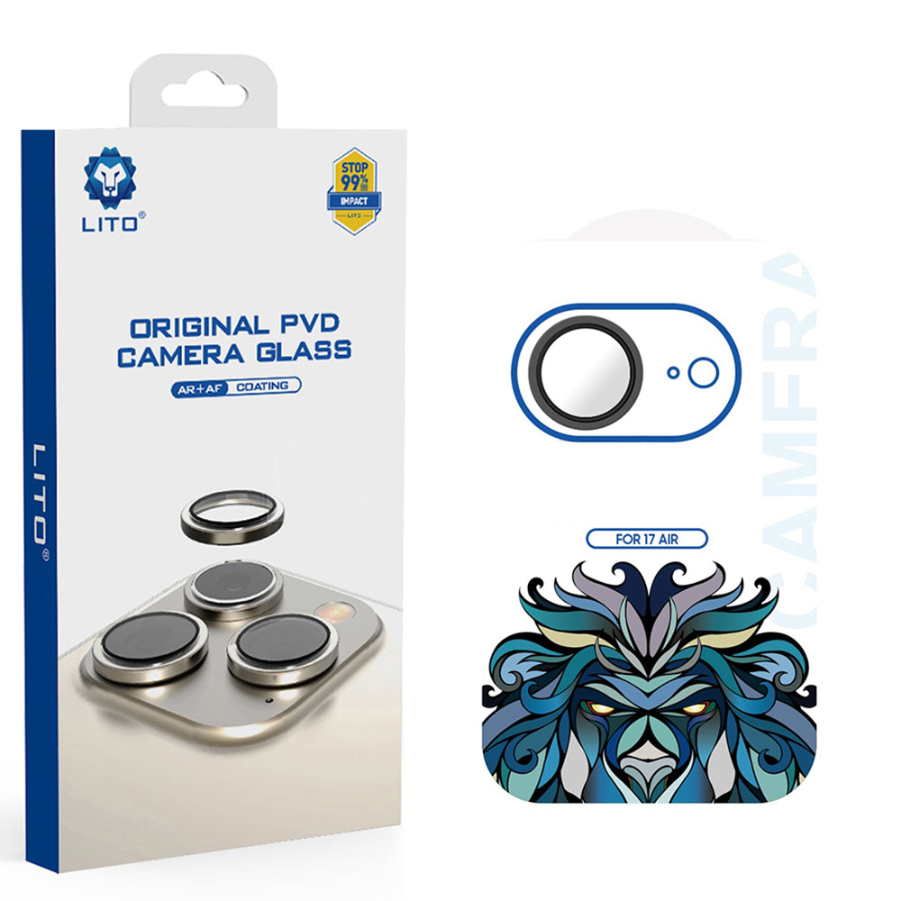 Folia ochronna na tylną kamerę Lito Titanium AR dla Apple iPhone 17 Air, Hartowane szkło, Czarne