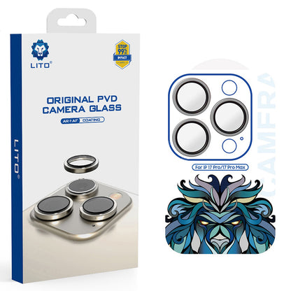 Folia ochronna na tylną kamerę Lito Titanium AR dla Apple iPhone 17 Pro Max / 17 Pro, Hartowane szkło, Szary