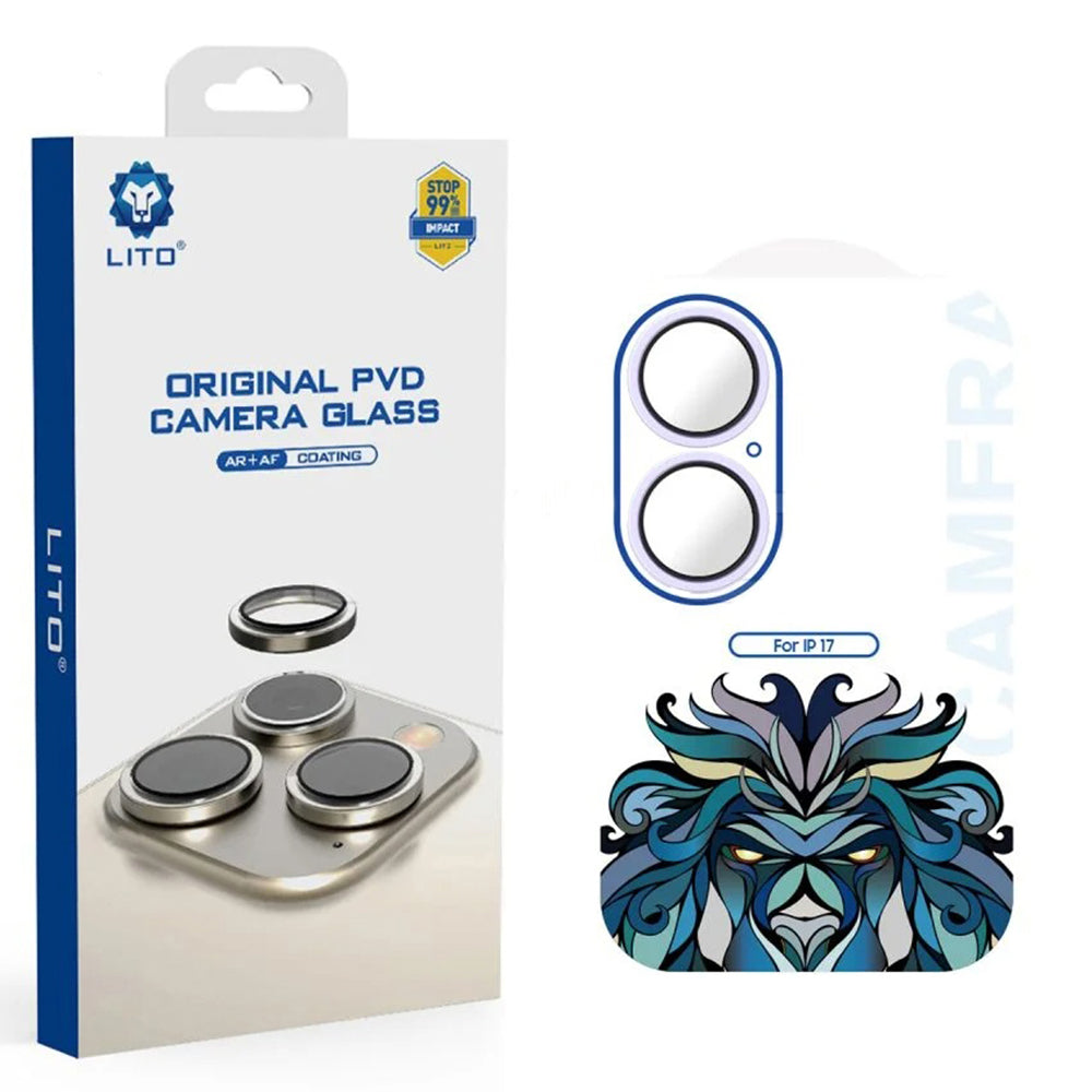 Folia ochronna na tylną kamerę Lito Titanium AR dla Apple iPhone 17, Hartowane szkło, Fioletowa
