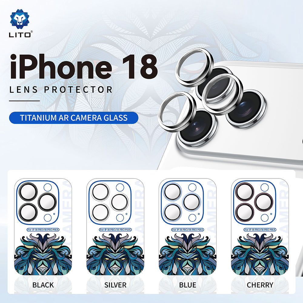 Folia ochronna na tylną kamerę Lito Titanium AR do Apple iPhone 18 Pro / 18 Pro Max, szkło hartowane, srebrne