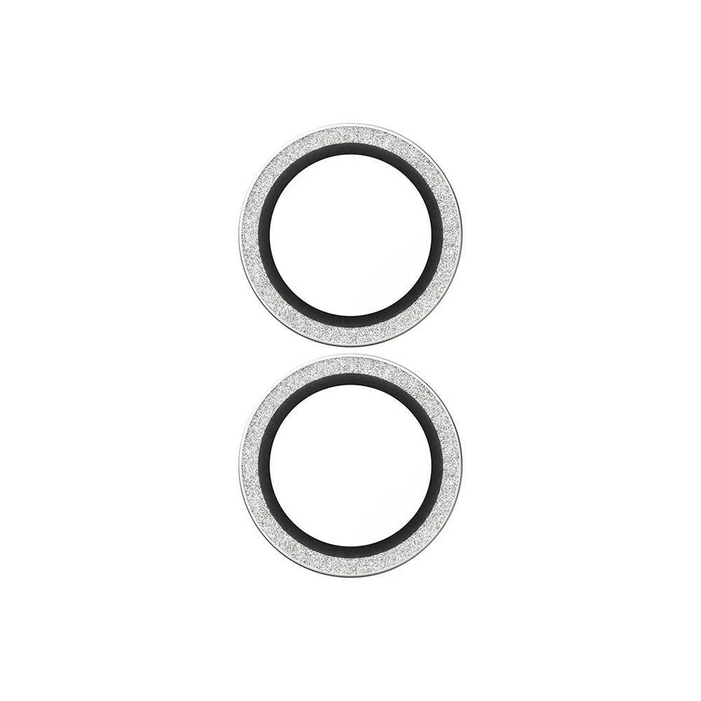 Folia ochronna na tylną kamerę PanzerGlass Hoops Glitter dla Apple iPhone 17 / 16 Plus / 16, Hartowane szkło, Srebrna